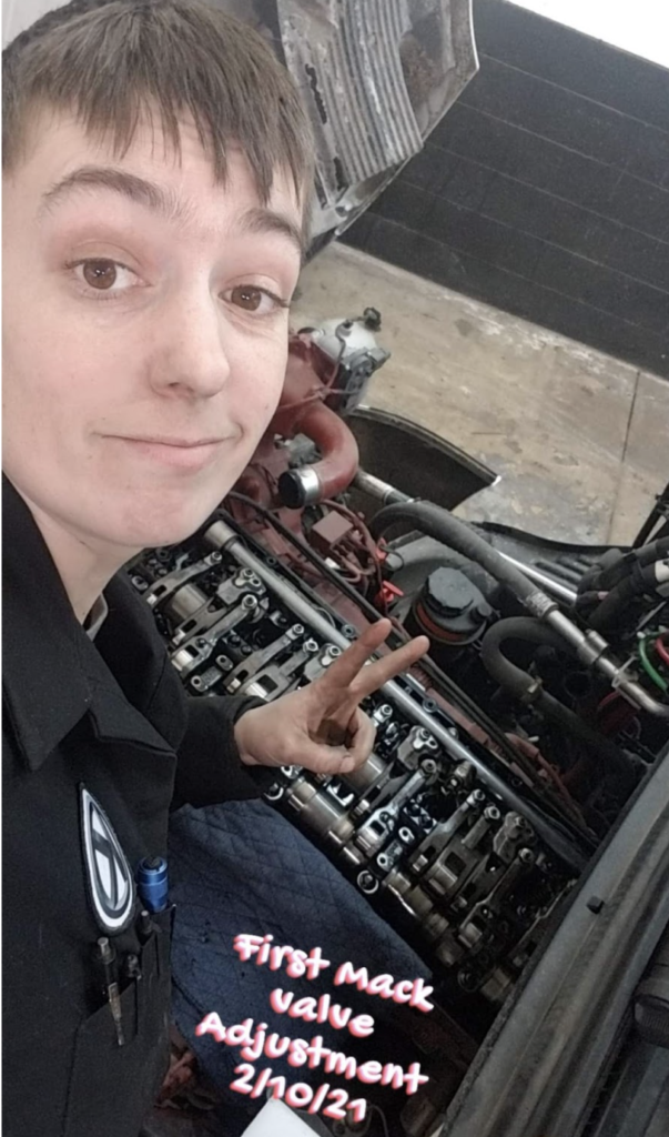 Wrenching Women Wednesday with Katie French, featuring Laina Stashek, Diesel Technician for Truck Country of McCoy Group in Wisconsin.