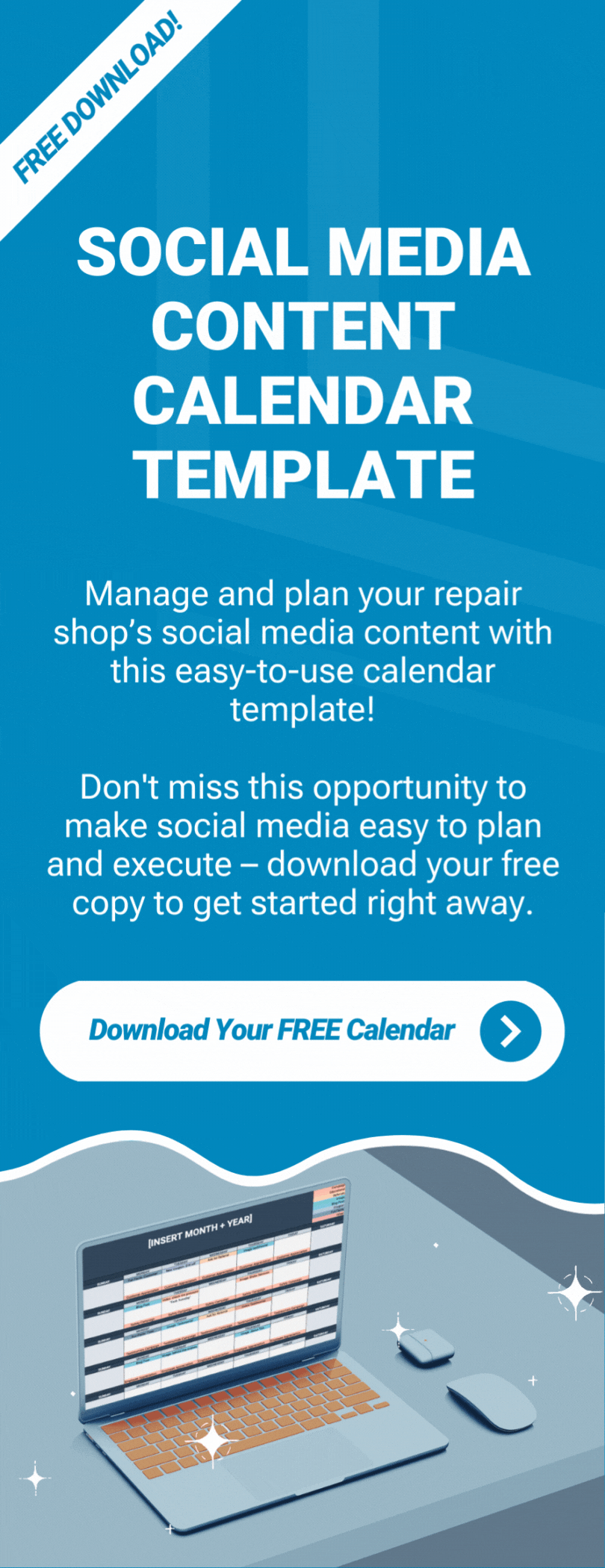Social Media Content Calendar Template for Your Repair Shop