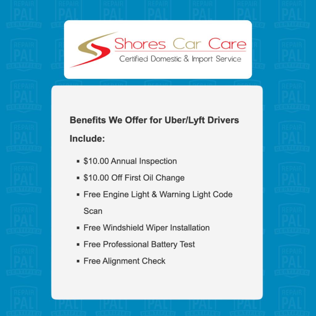 Shores Auto Repair developed a referral program on their website targeting Uber and Lyft drivers