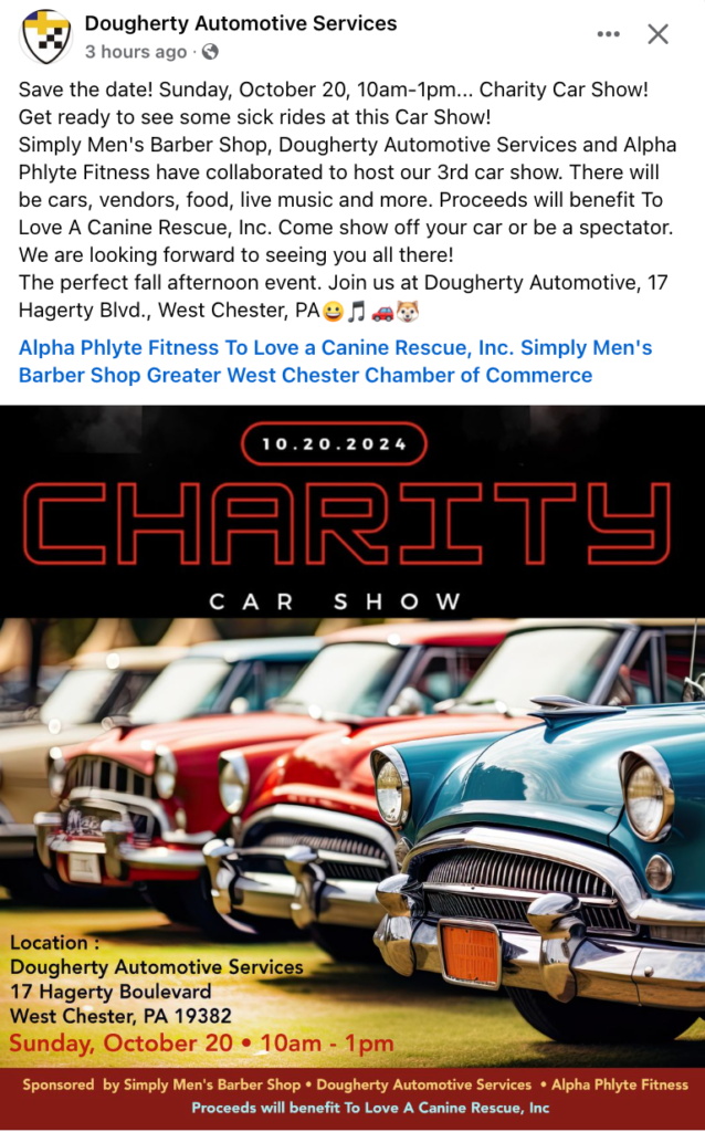 Auto Repair Shop Facebook Post Ideas - Charity Events - Auto Repair Facebook post ideas