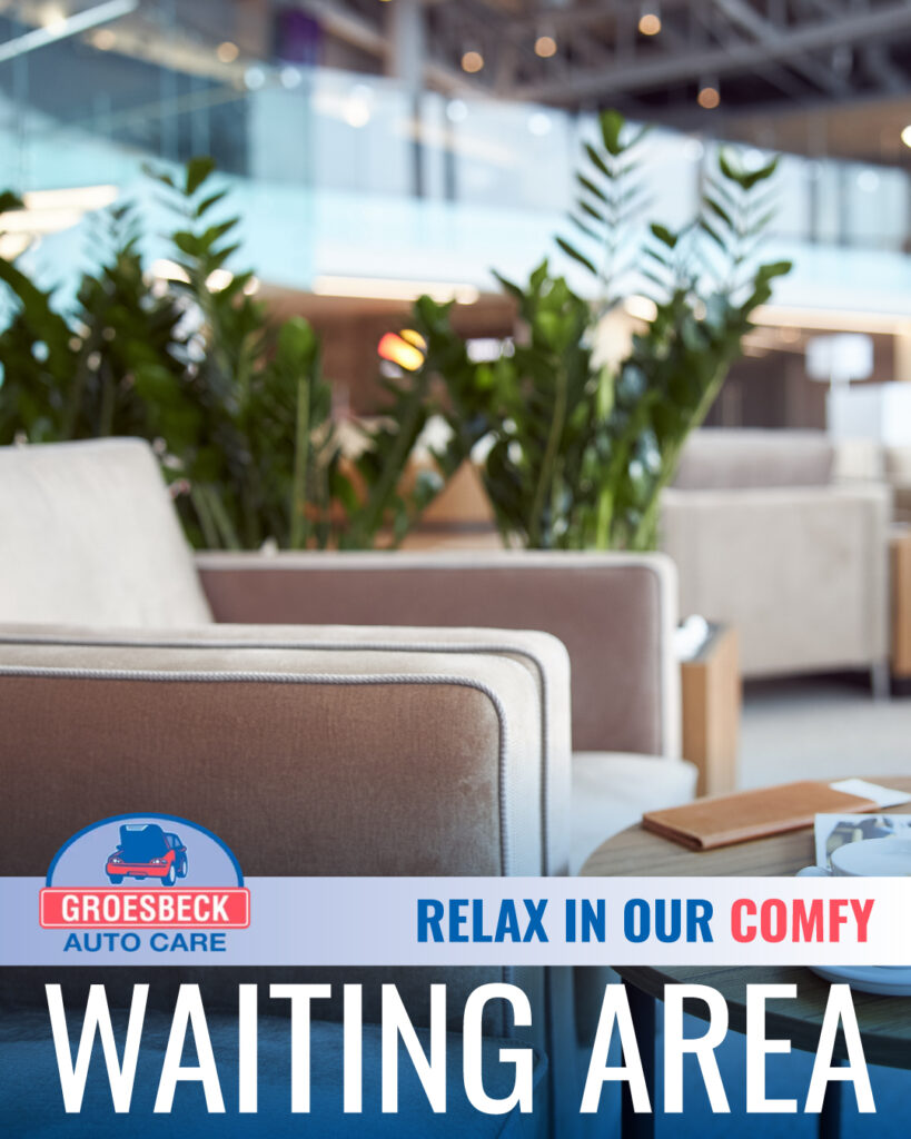 RepairPal Certified Shop, Groesbeck Auto Care, promotes their relaxing waiting area social media