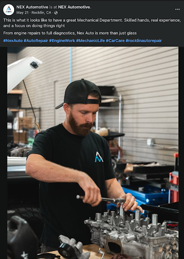 RepairPal Certified Shop Nex Automotive recognizes their technicians on social media.